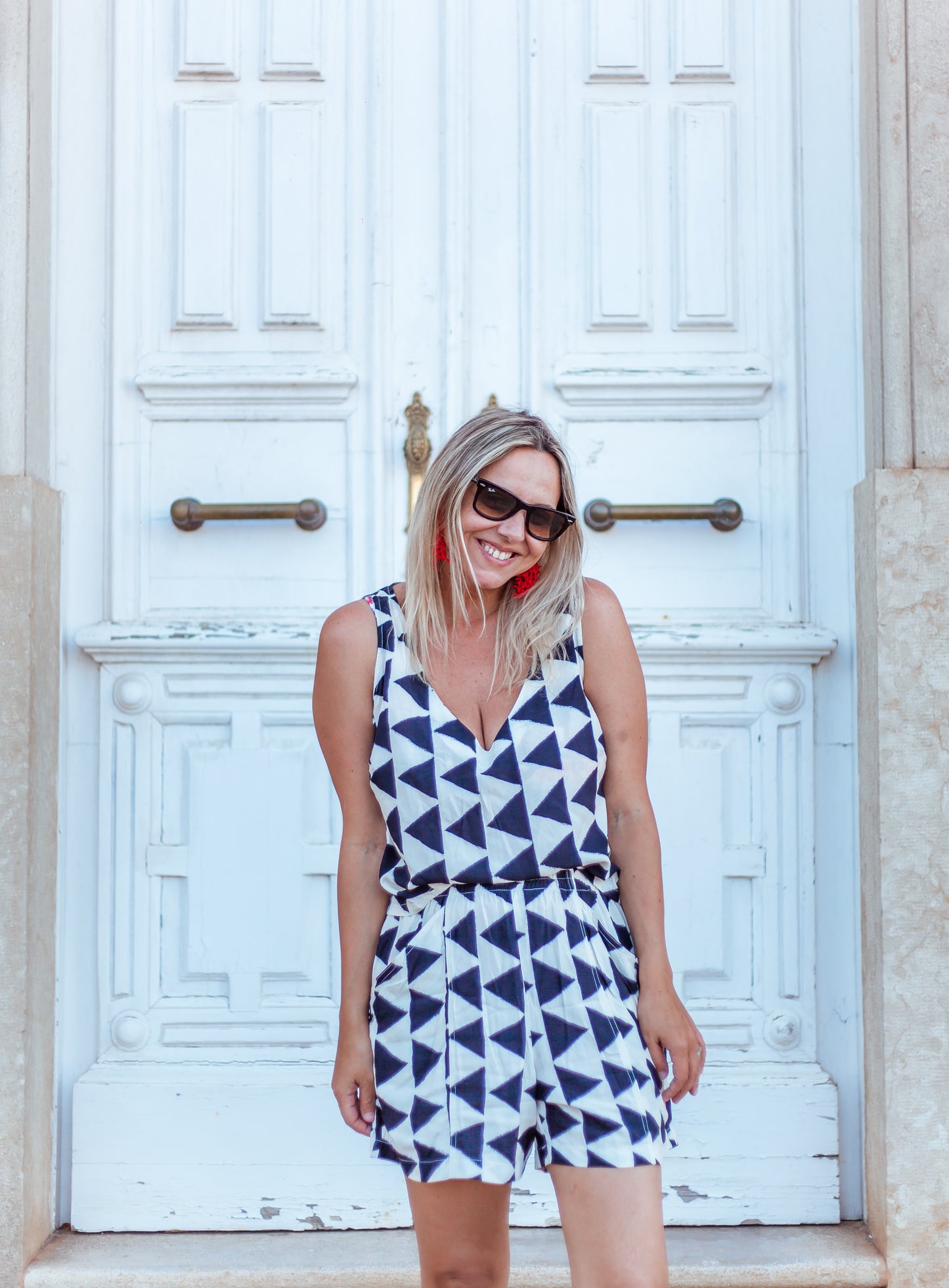 Conjunto Shorts e Regata Geométrico