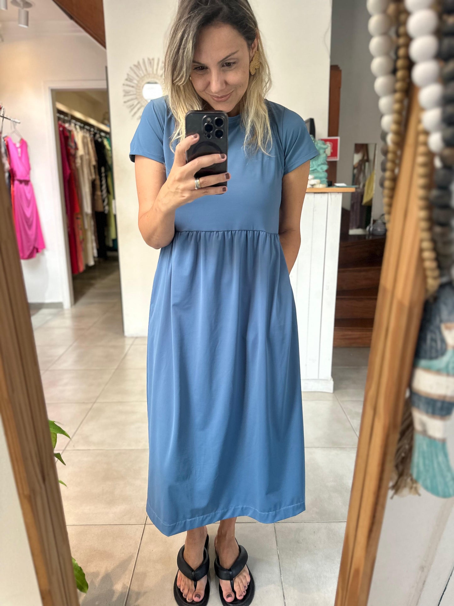 Vestido Manga Fluit Azul