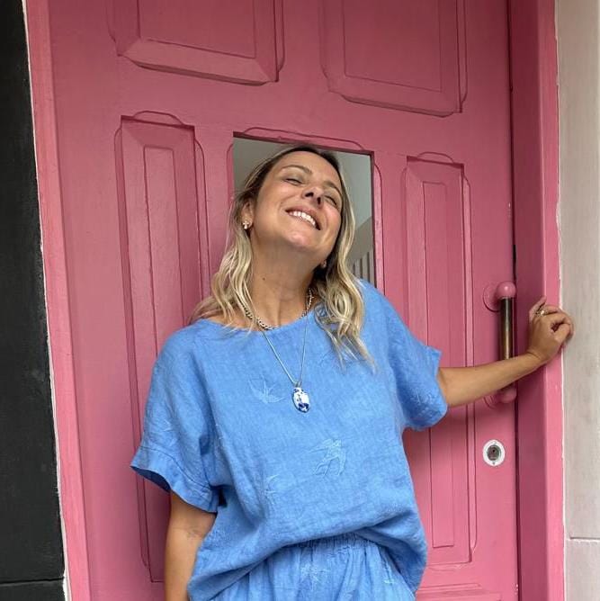 Camisa Linho Italiano Andorinha Azul