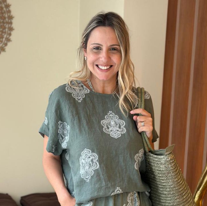 Camisa Linho Italiano Mandala Verde