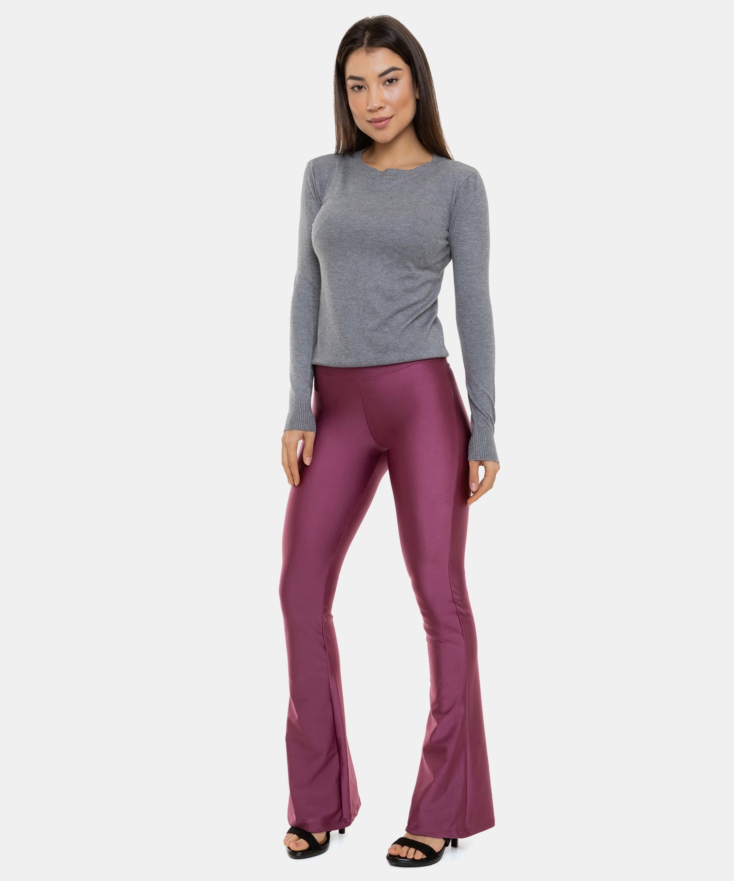 Calça Fit Flare Vinho